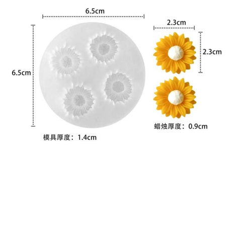 Mini Sunflower Mold - 4 Cavity
