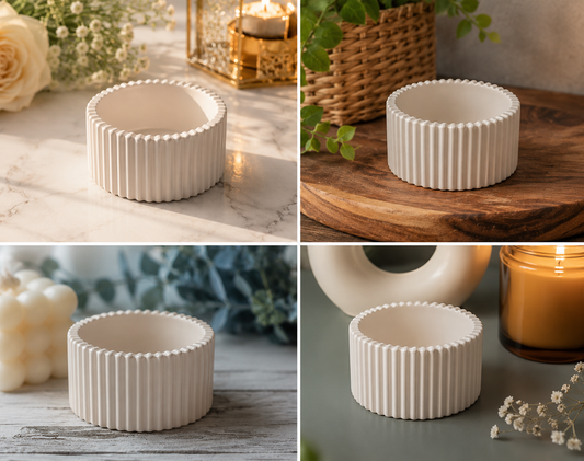 Ribbed ar Candle Without Lid (Pack of 2)