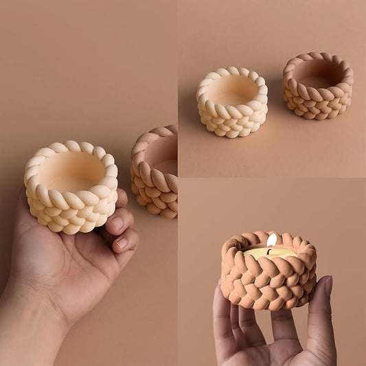 Rope Concrete Jar – Handmade Jar (Set of 2)