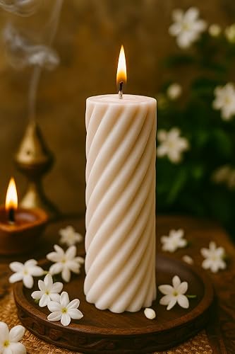 Spiral Pillar Candle Scented | Long Burn Aroma Decorative Candles