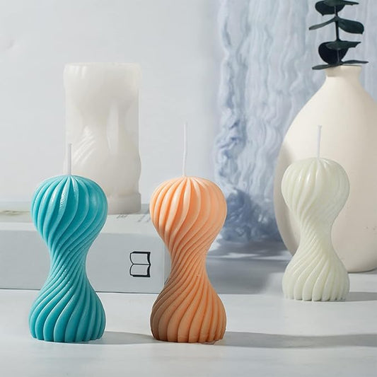 Round Wave Twirl Candle (Pack of 2)