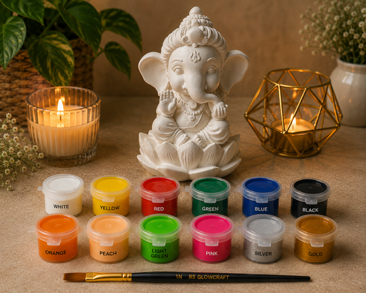 Bal Ganesha on Lotus, 12 Shades Color, 1N Brush