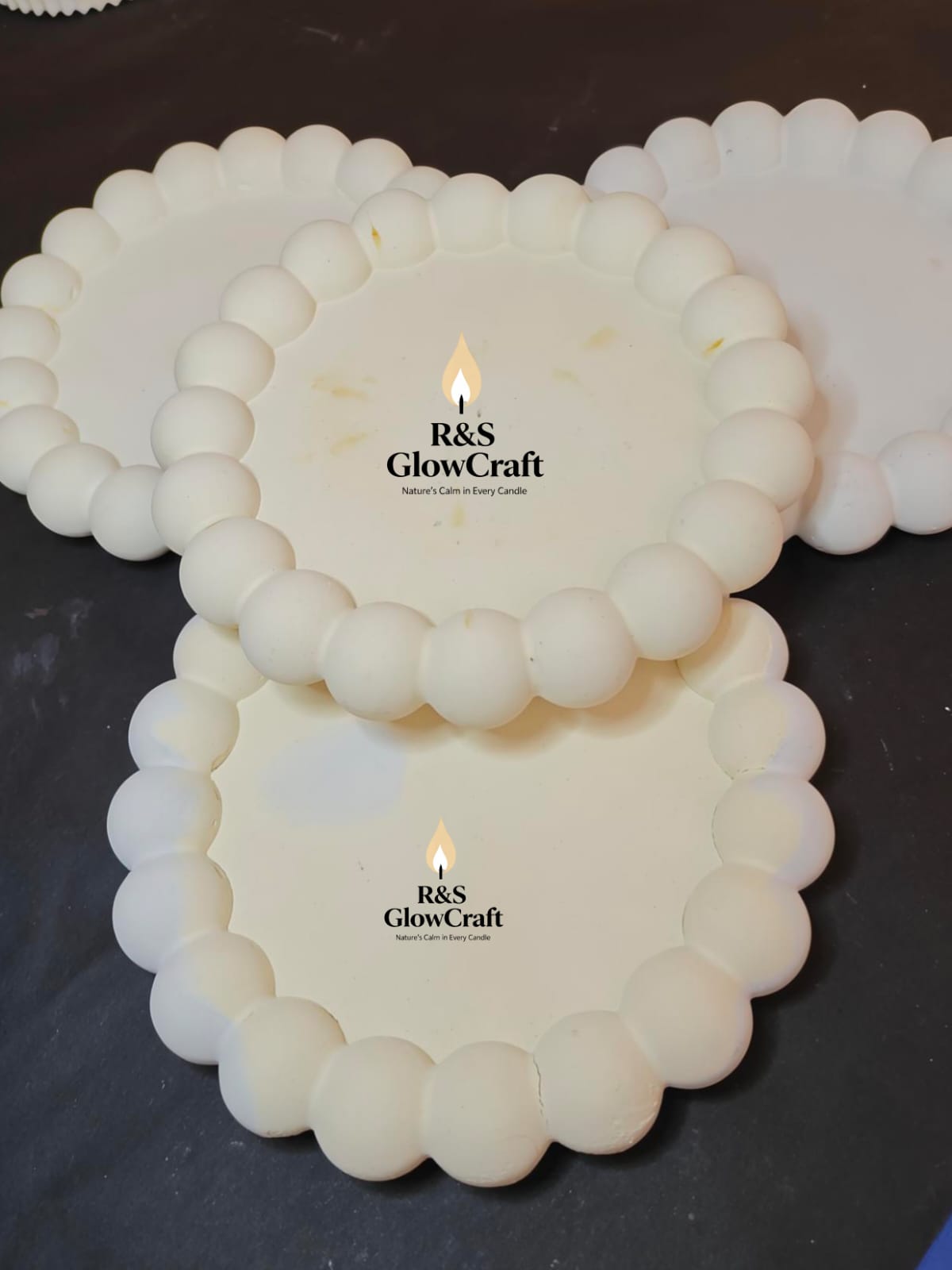 Handmade Concrete Bubble Trinket Tray (Pack of 2)