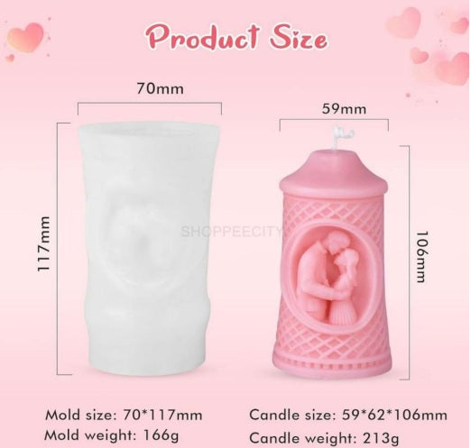 Couple Pillar Candle Mold B