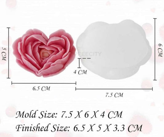 Heart Shape Petal Rose flower Candle Mold