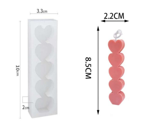 Heart Shape Pillar Candle Mold