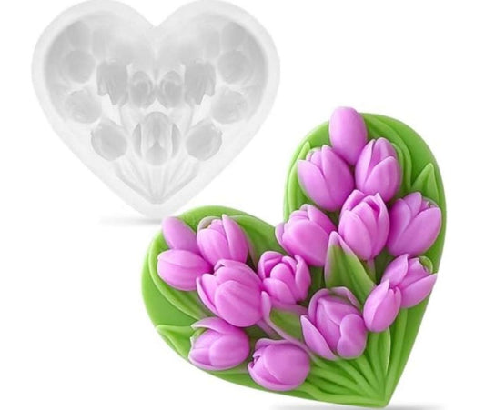 Heart Tulip Flower Mould
