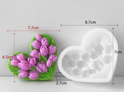 Heart Tulip Flower Mould