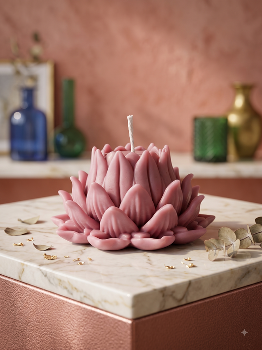 Lotus shaped candle | Soy Wax | Home Décor Relaxation Meditation Spa Festive Decoration and Long Burn