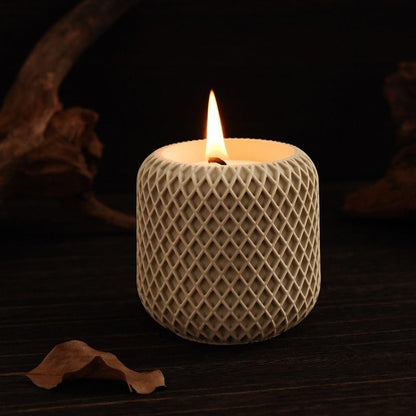 Mesh Pattern Concrete Jar – Elegant Textured (Pack of 2)
