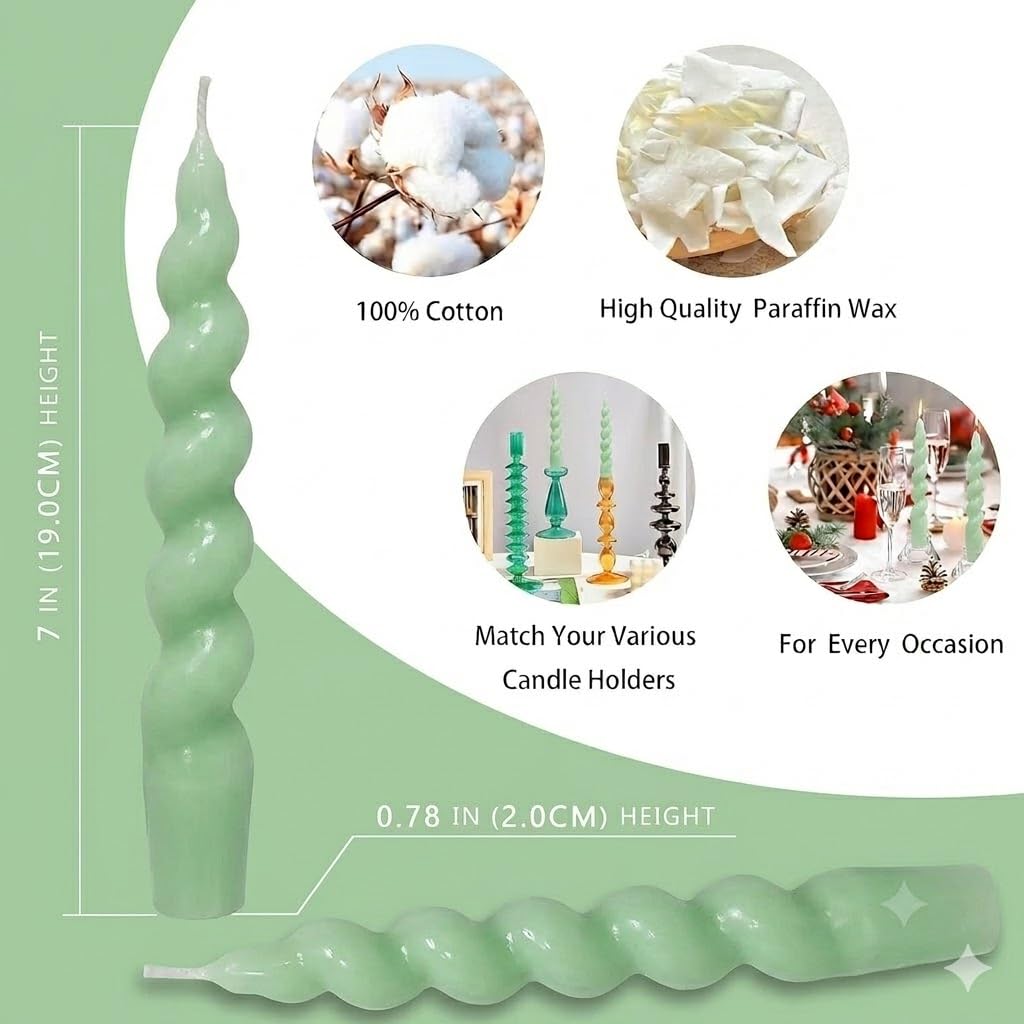 Spiral Candlesticks Twisted Candles A (Set of 4) Pack 03 Nos