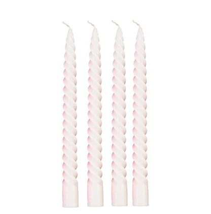 Spiral Pillar Taper Candle B (Pack of 4) Multicolor