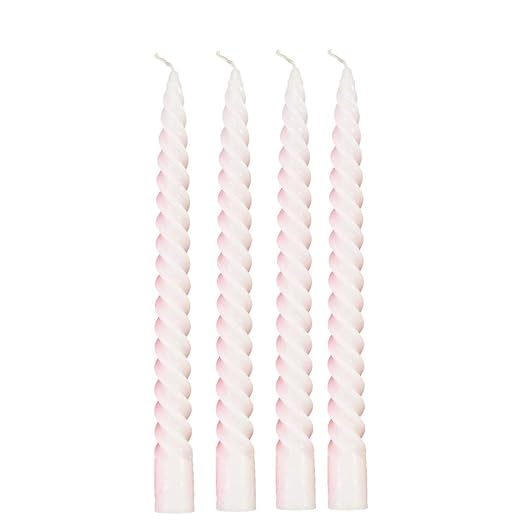 Spiral Candle B | Celebration Candle || 8 inch || Dripless || Smokeless || Burning Time 6-8 Hours (Spiral (Pack of 12)