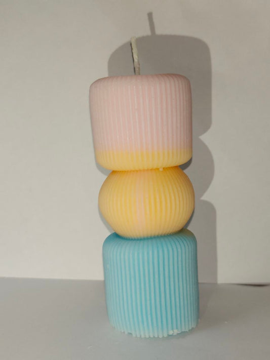 Striped Pillar Ball Candle (Pack of 2)