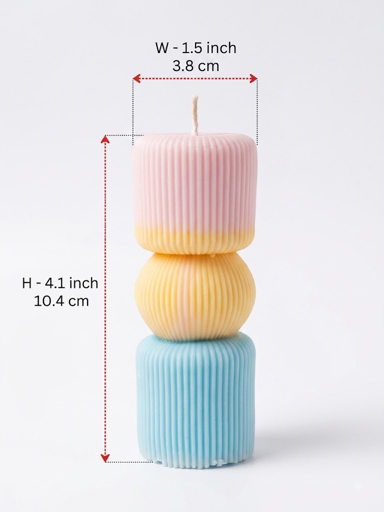 Striped Pillar Ball Candle (Pack of 6)