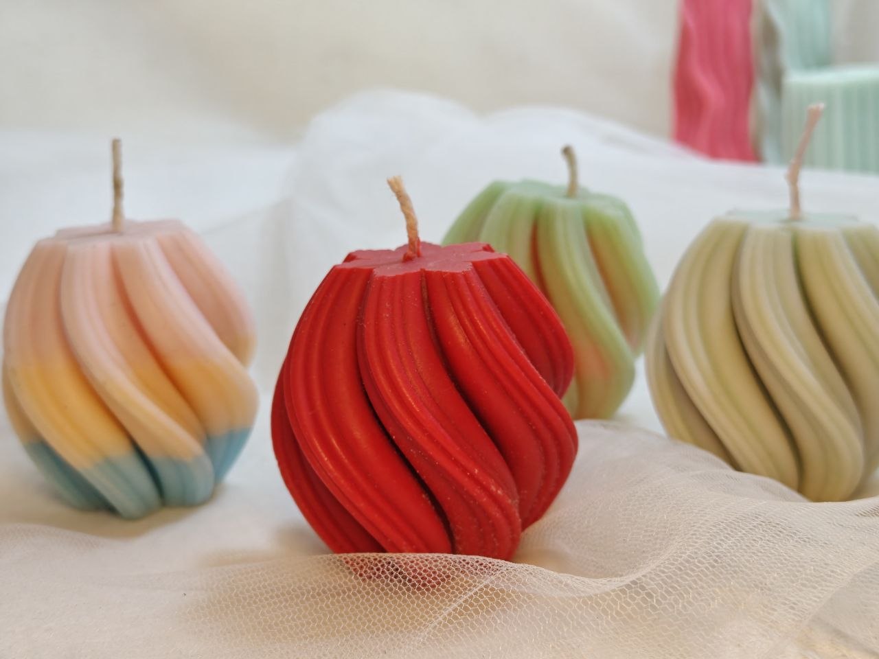 Swirl Pillar Scented Candle | Twisted Decorative Candle