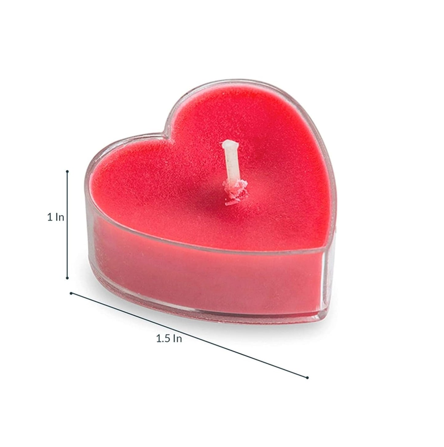 Rose Scented Heart Shape Tealight Candles (Pack of 10)