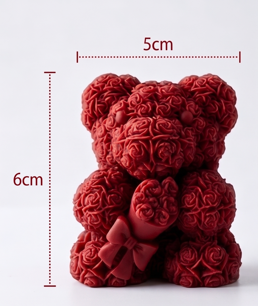 Teddy Bear Scented Candle Rose,Lavender, Vanilla,Jasmine