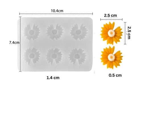 Mini Daisy Candle Mold - 6 Cavity